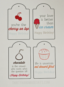 Birthday Printable- Tags