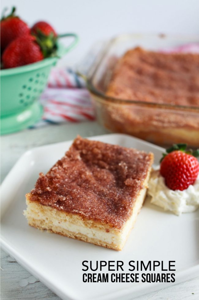 Super Simple Cream Cheese Squares Dessert