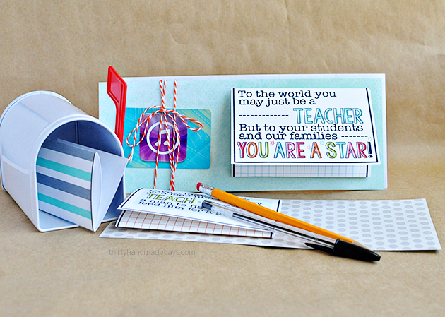 Printable Teacher Appreciation Gift Card Ideas Thirty Handmade Days