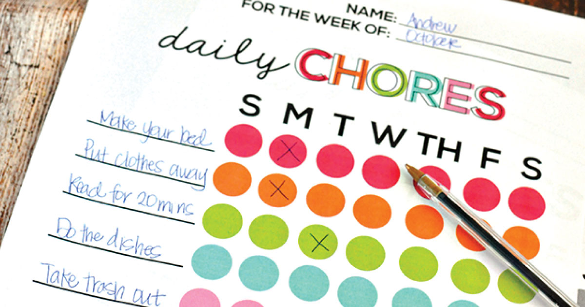 Days Of The Week Chores Poem