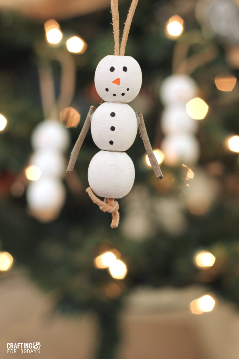 Wooden Snowman Ornaments