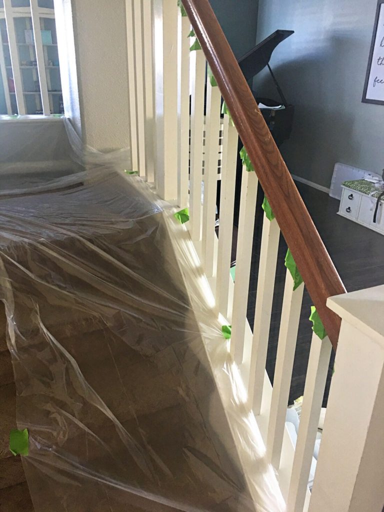 How to Paint Your Stair Railing and Banister Black from 30daysblog