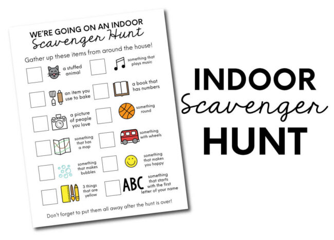 Indoor Scavenger Hunt Ideas from Thirty Handmade Days