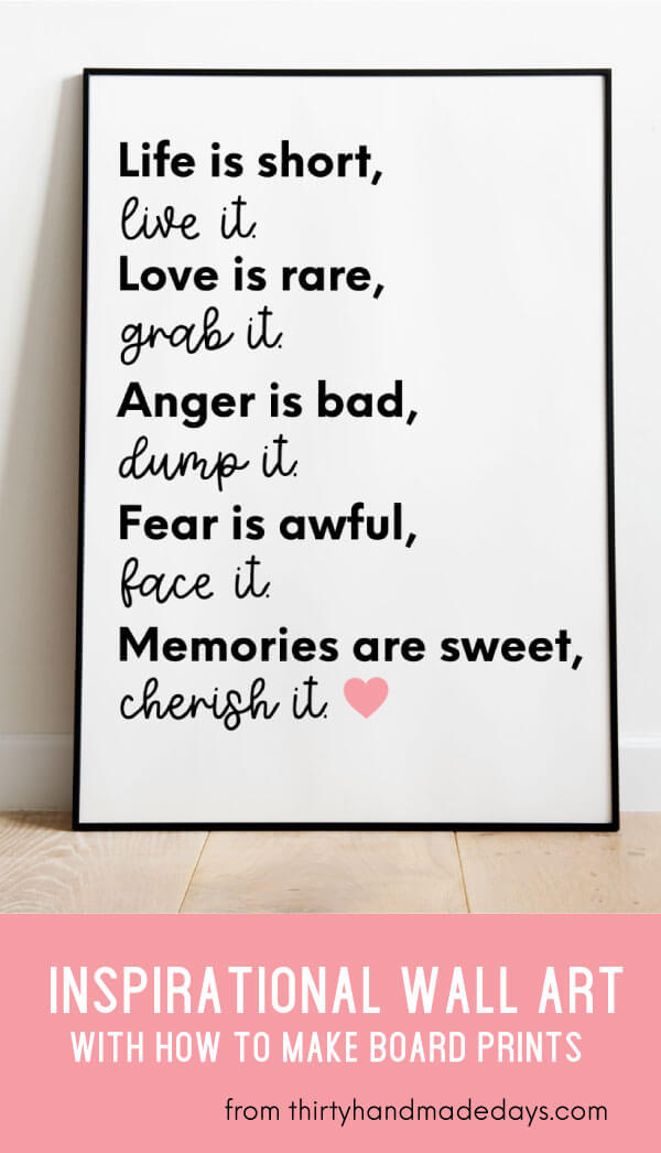 Printable Wall Art Quotes from Thirty Handmade Days